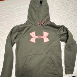 Under Armour Gray Hoodie with Red Trim